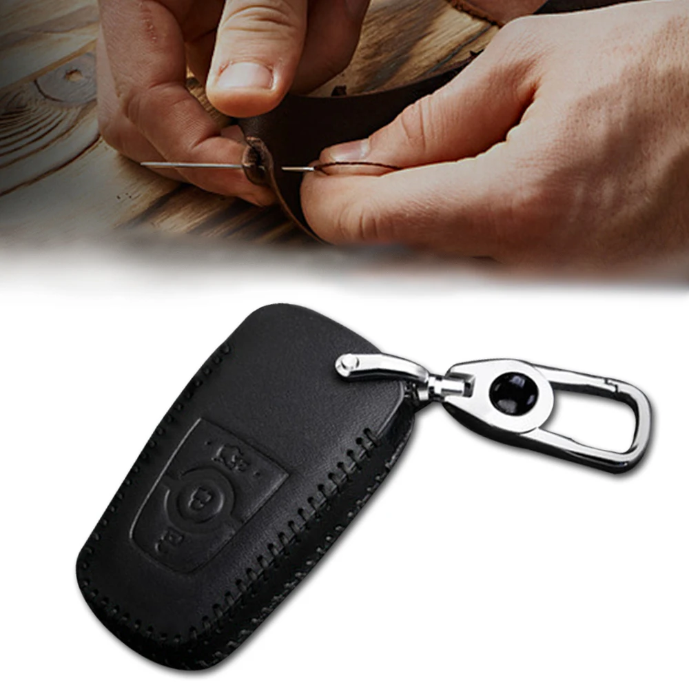 

Car Accessories Leather Car Remote Key Cover Case For Ford Focus 2 3 Mondeo MK3 MK4 Fiesta Fusion Kuga Ecosport Smart Key 13-18