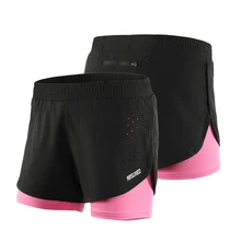 Arsuxeo женские шорты 2 в 1 для бега быстросохнущие дышащие шорты для активных тренировок для бега и велоспорта с более длинной подкладкой