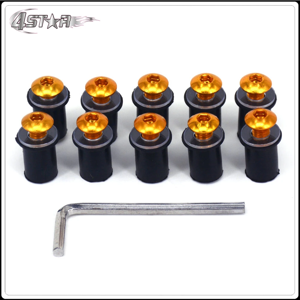 SLMOTO 8pcs Black Universal Windscreen Screws Kits M5 5mm Bolts Rubber Well Nuts Washers Fit for Harley BMW Honda Suzuki Yamaha SLMOTO 8pcs Black Universal Windscreen Screws Kits M5 5mm Bolts Rubber Well Nuts Washers Fit for Harley BMW Honda Suzuki Yamaha