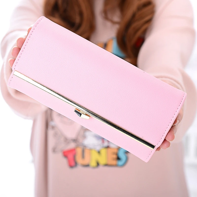 

Women Wallet Female Long Student Simple Korean Version Wallet Wallet Ladies Tri-Fold Wallet Card Package