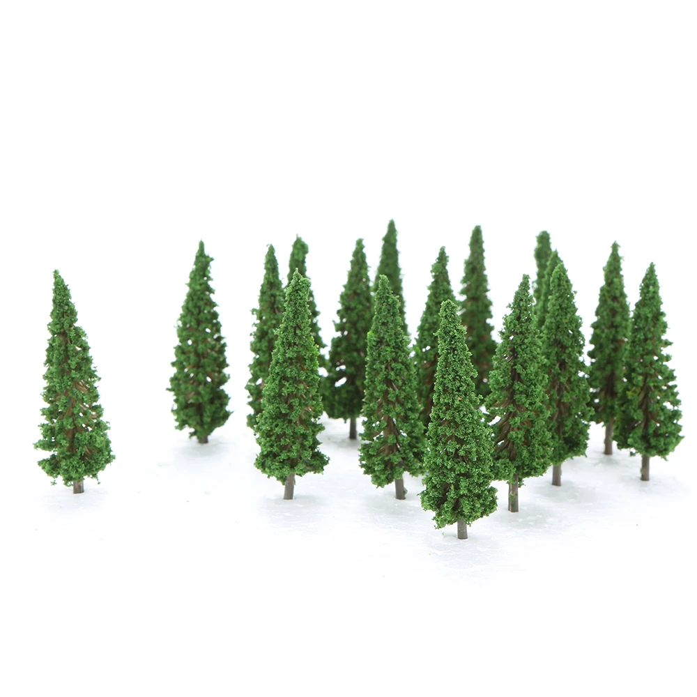 20 stücke Mini Kunststoff Grüne Bäume Skala Architekturmodelle Zug X8E4 
