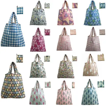 

Waterproof Folding Reusable Eco Shopping Shoulder Bags Pouch Tote Clip Bag for two size