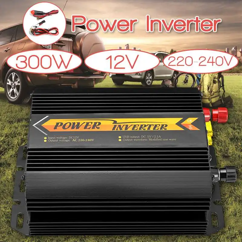 

Inverter Max 600 Watts 300W 12 V to AC 220 Volt Digital 2 USB Modified Sine Wave Converter Car Charge Converter Transformer