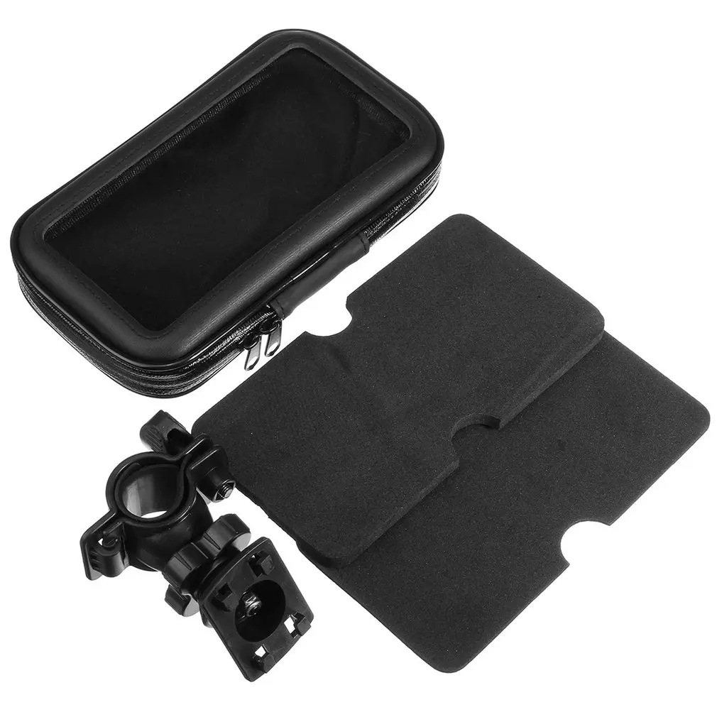 

Bicycle Motorcycle Handlebar Mounted Case Waterproof Phone Holder Portable Bag for 5-Inch GPS Easy Installation