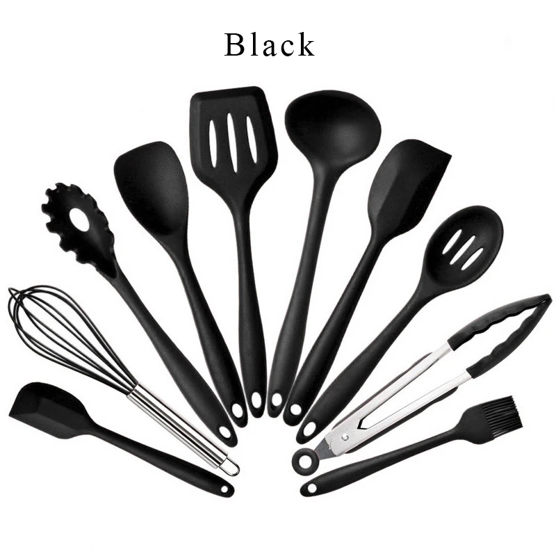 

10pcs/set Kitchenware Silicone Heat Resistant Kitchen Cooking Utensils Non-Stick Kitchen Baking Cooking Tool Sets