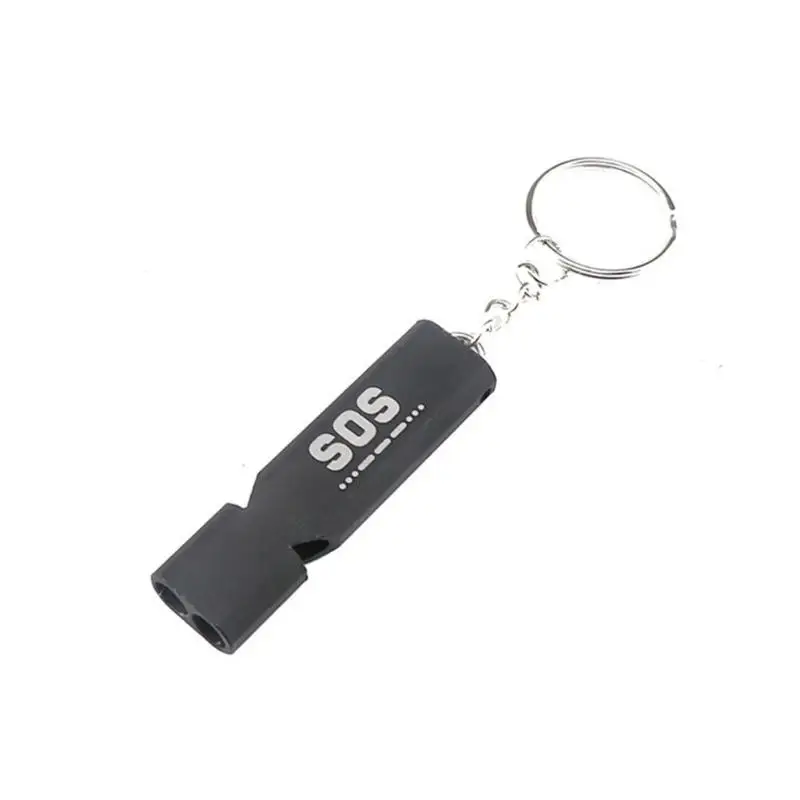 

1pcs Outdoors Portable Keychain Whistle Stainless Steel Double Pipe Emergency Survival Whistle Multifunction Tool