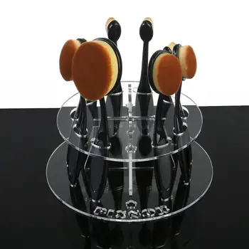

10 Hole Oval Makeup Brush Holder Drying Rack Organizer Cosmetic Shelf Tool Display Makeup Tools