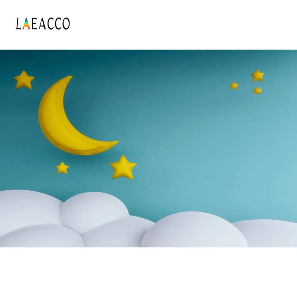 

Laeacco Children Cartoon Moon Cloud Backdrop Photography Backgrounds Customized Photographic Backdrops For Photo Studio