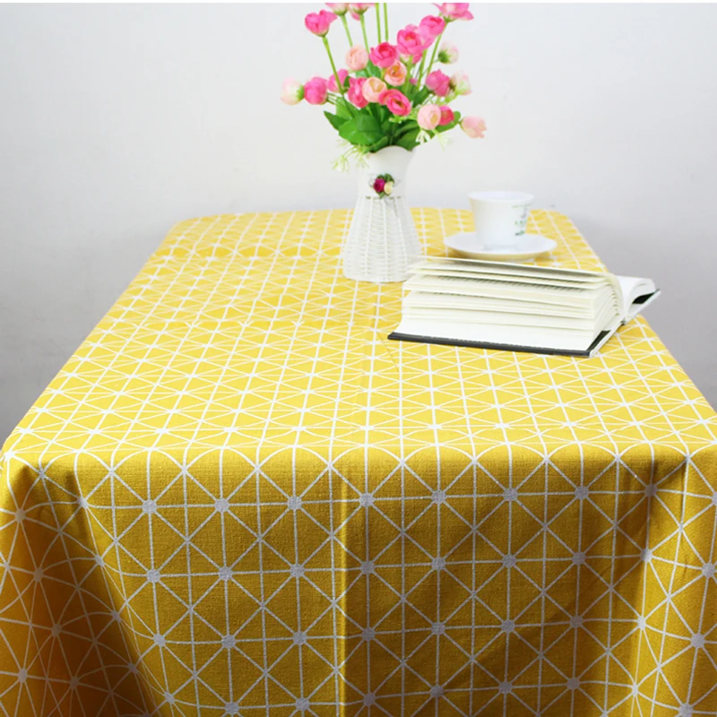 

Nordic Mantel Table Cloth YellowPlaid Geometric Disposable Wipe Check Tablecloth For Party Outdoor Picnic Table Cover Tapete