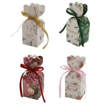 

With Ribbon Paper Boxes Party Candy 50pcs/pack Packaging Boxes Wedding Favors Gifts Chocolate Decorations Supplies