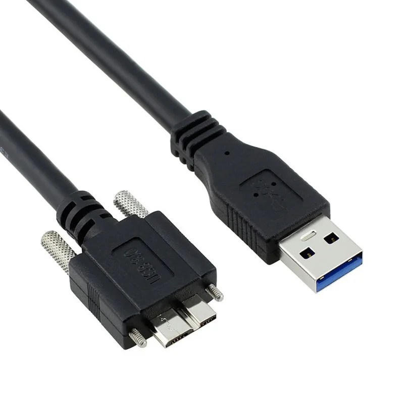 

CYDZ Micro B USB 3.0 Micro B Cable Wire With Panel Mount Screw Lock Connector Cord Prevent Come off 5 meters