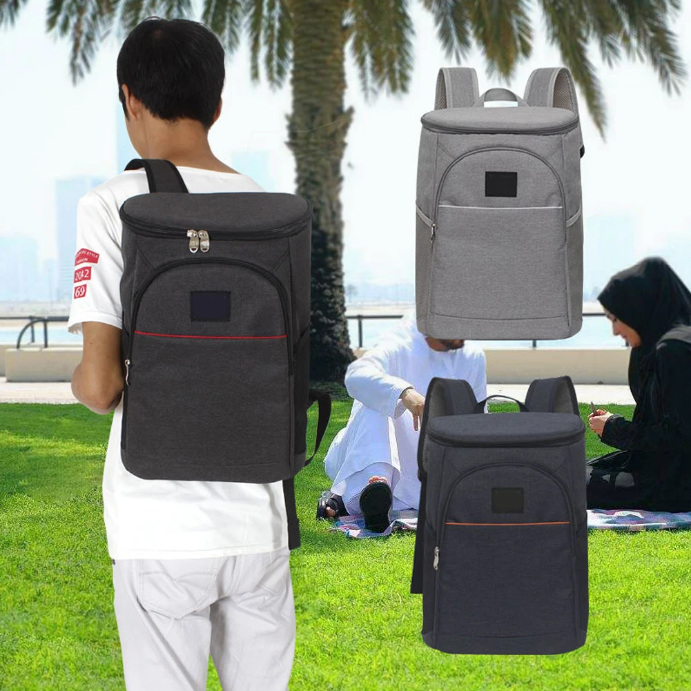 

18L Wine Cooler Picnic Hand Bag Large Capacity Ice Pack Zipper Food Storage Backpack Travel Lunch Tote Unisex Insulated