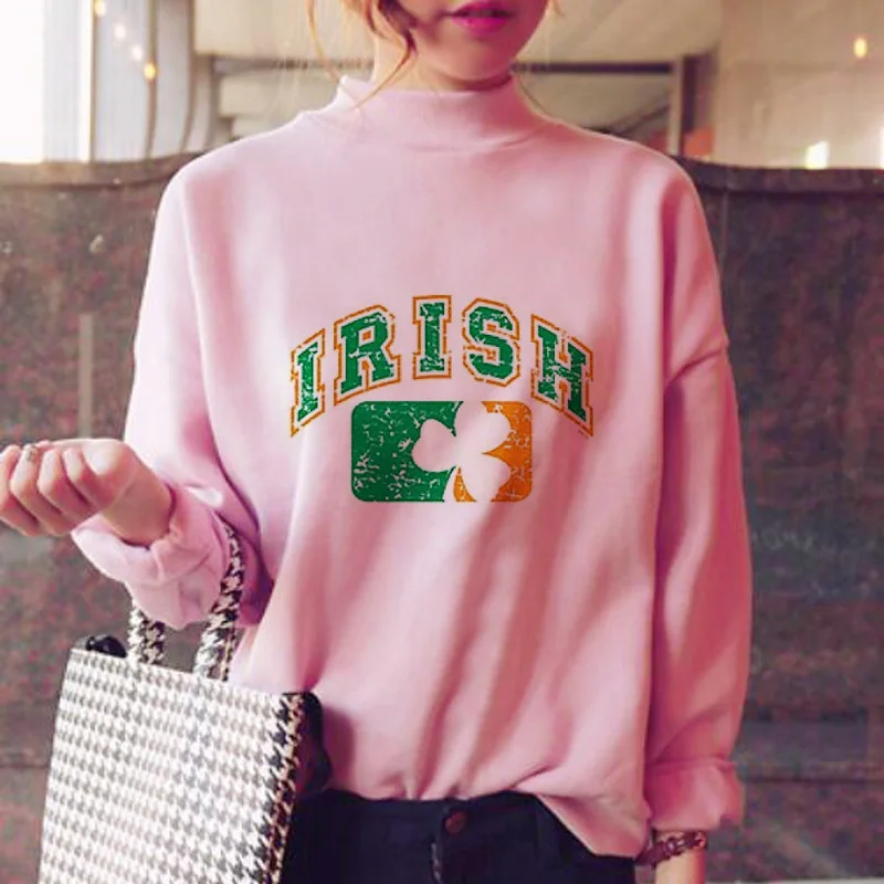 

irish hoodies women ulzzang japanese pink fleece sweat shirt female kawaii clothes female