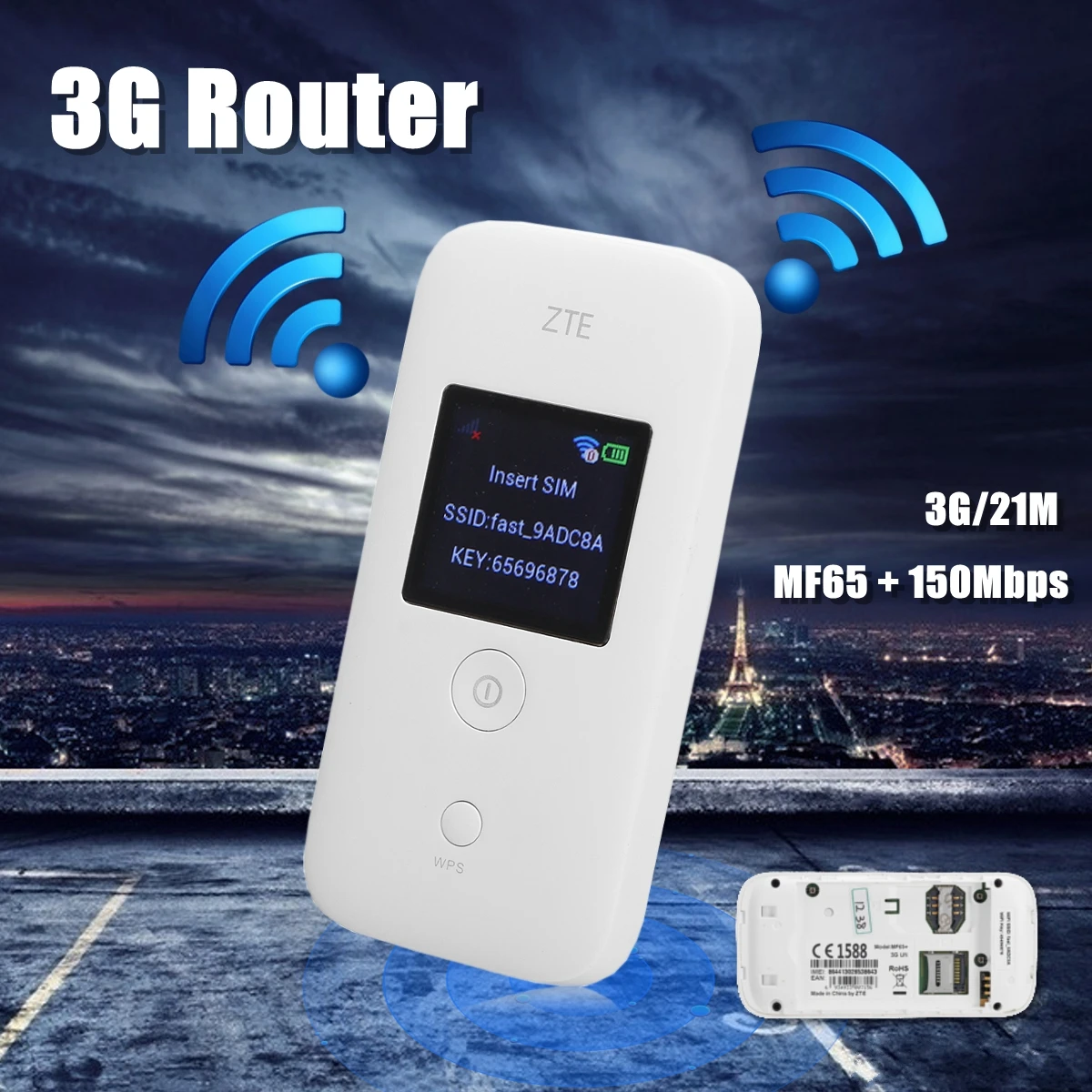 

Portable 3G Router LTE Wireless Router Mobile Wifi Hotspot SIM Card Slot for Mobile Phone