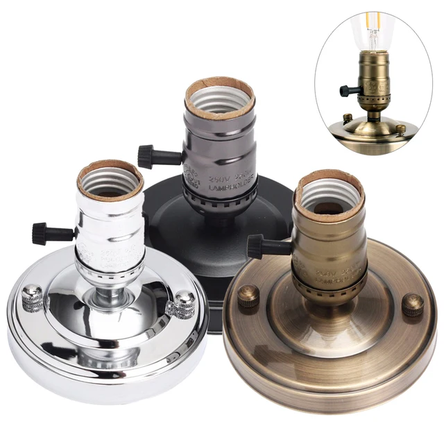E26 E27 Antique Stand Type Aluminum Ceiling Screw Light Retro Socket