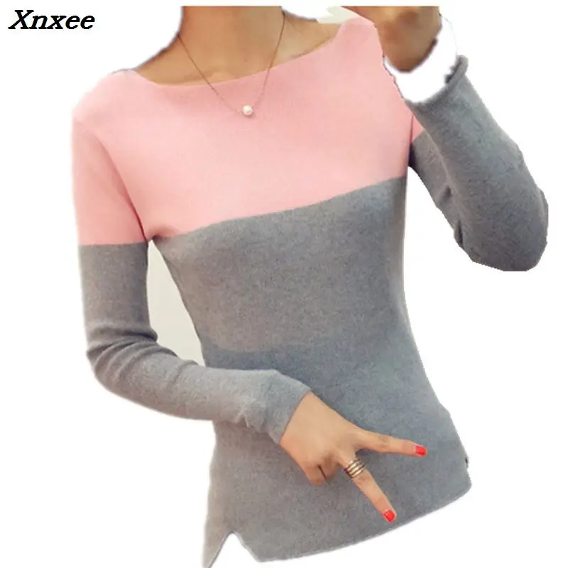 sweater pullovers female 2018 Women long sleeve Sweater High Elastic Knitted Split Sweaters Tricot Jumper Femme Xnxee | Женская одежда