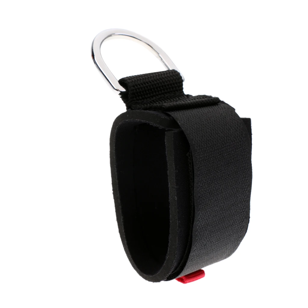 

Adjustable Scuba Diving Strap Snorkeling Wrist Hand Lanyard Hanging Rope with Big D-Ring - Black Scuba Dive Wrist Band