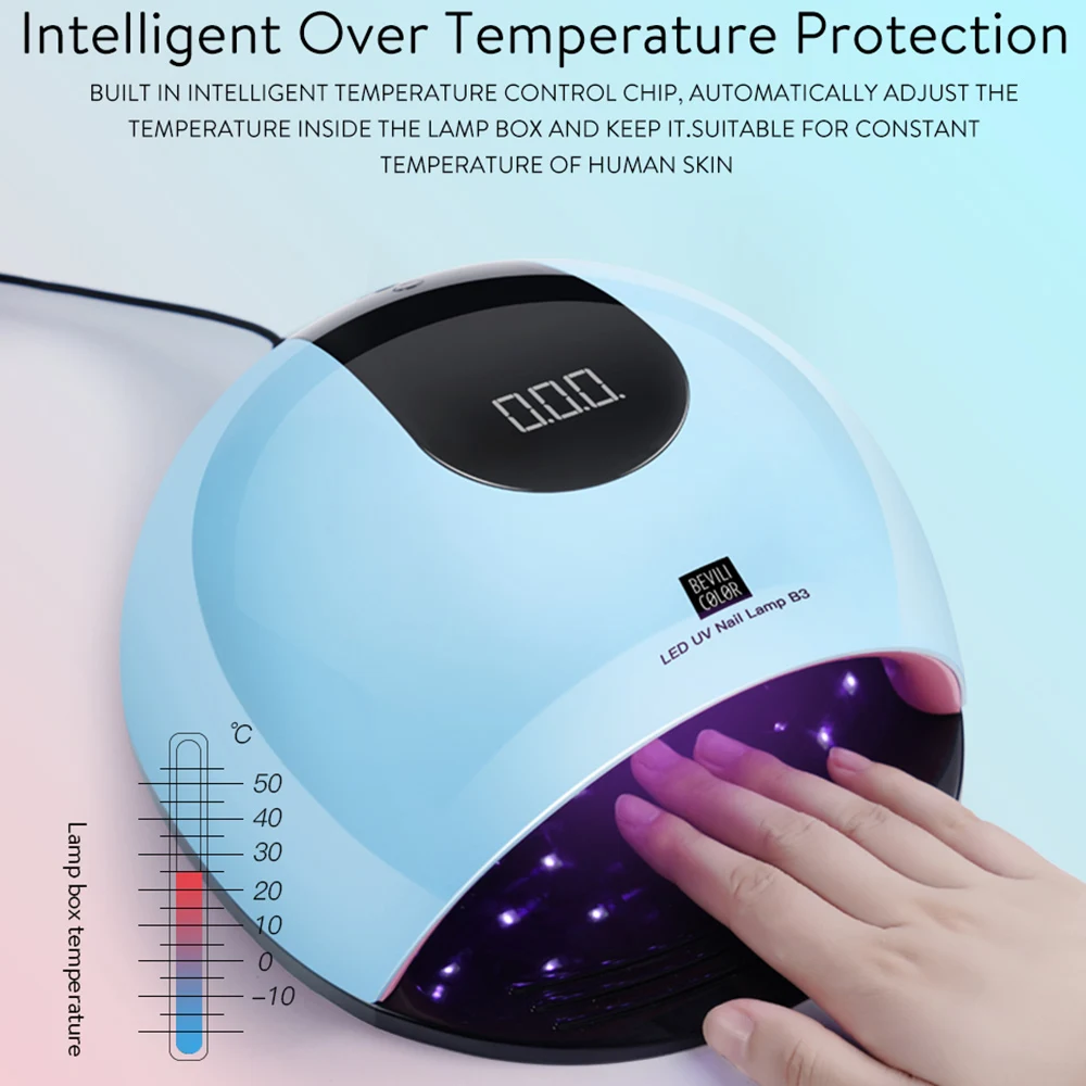 

80W Smart Nail Lamp Dryer UV LED Nail Dryer Curing Lamps with Automatic Sensor Fingernail & Toenail Gel Curing Tool
