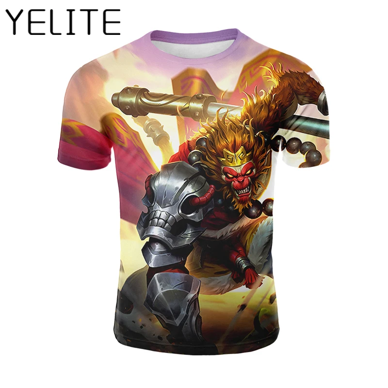 YELITE игра мобильные легенды 3D принт футболка Мультфильм Игра Футболка Мужская хип