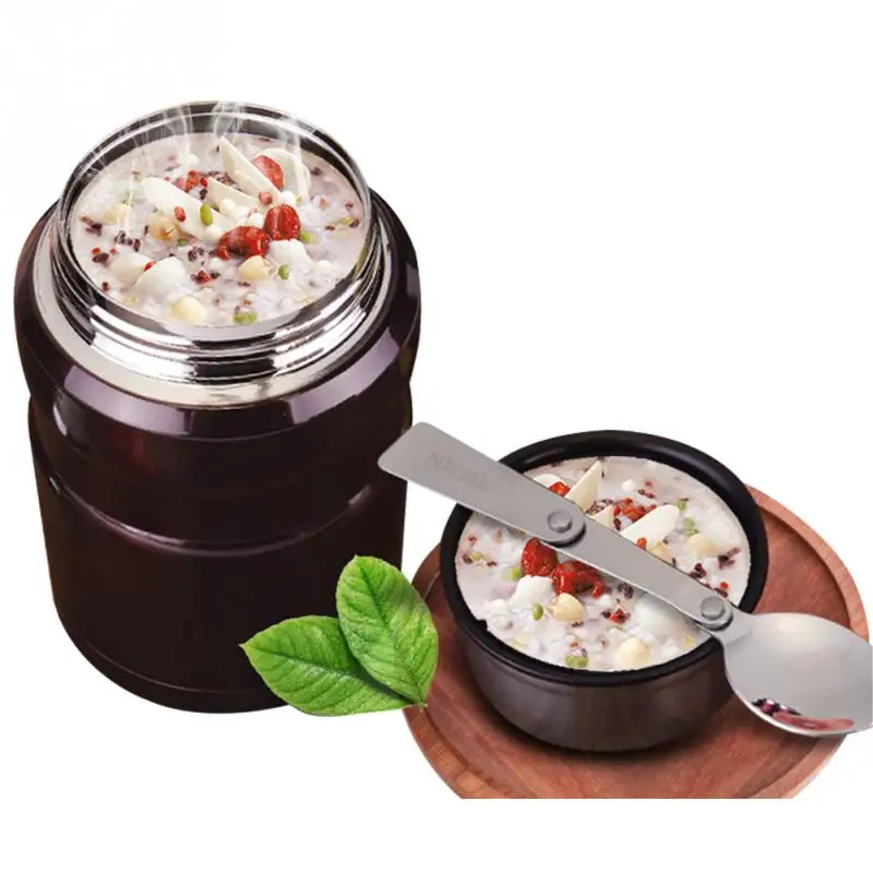 

Portable Korean Leak-Proof Bento Box Stainless Steel Vacuum Thermos Lunch Box For Kids Picnic Food Storage Container With Spoon