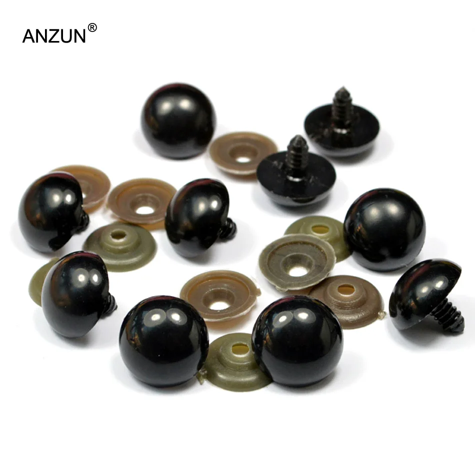 

4mm-22mm Environmental Protection Plastic Safety Eyes For Teddy Bear Stuffed Toys Animal Dolls Plastic Beads Black