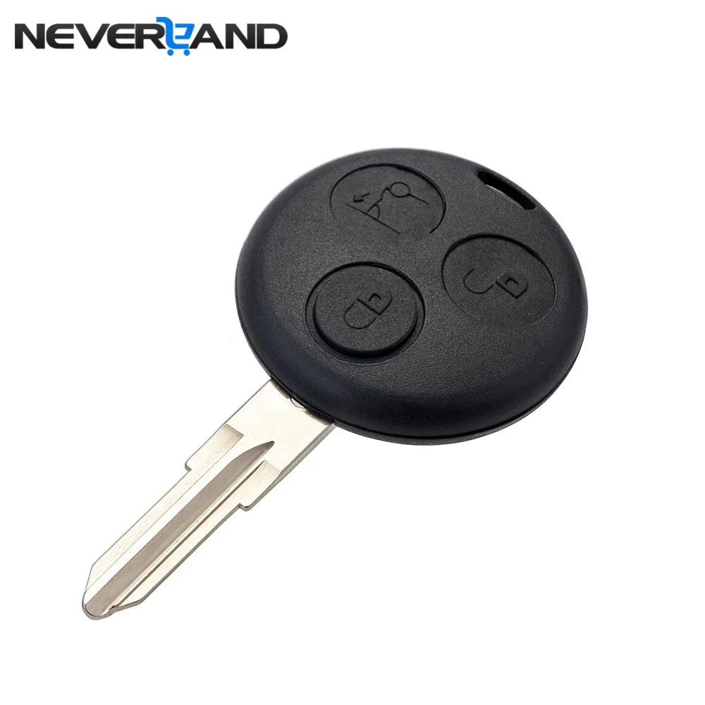 

3 Button Remote Uncut Blade Car Key Fob Case Shell for Mercedes Benz Smart Fortwo 450 D05
