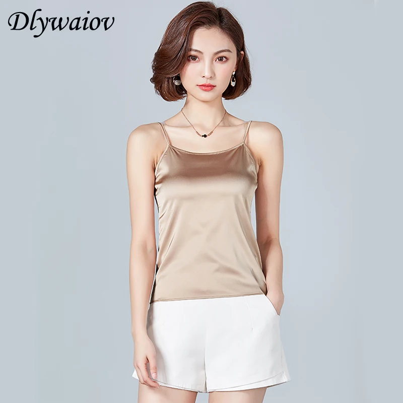 

Camis Tank Top Women Fashion Sexy 2019 New Summer Sleeveless Vest Casual Lmitation Silk Female Solid Ladies Camisole Crop Tops