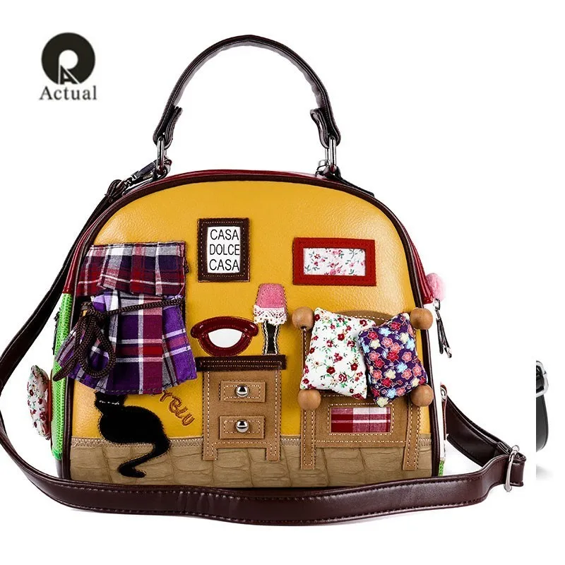 

2019 qian yi yuan Fashion Women Shoulder Bag Italy Braccialini Handbag Style Retro Handmade Stylish Woman Messenger Bags