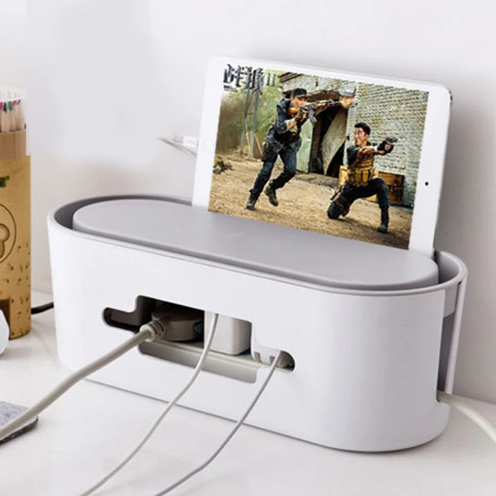 

Multifunction Cable Storage Box Case Power Strip Wire Management Socket Safety Tidy Organizer