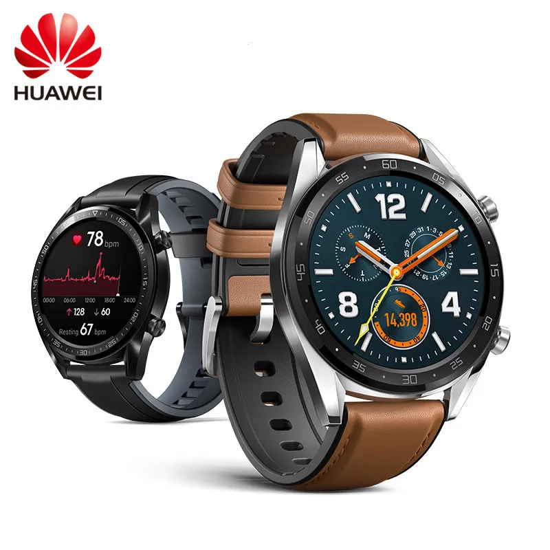 HUAWEI WATCH GT Смарт спортивные часы 1,39 дюймов AMOLED цветной экран монитор сердечного ритма во время сна gps NFC 5ATM водонепроницаемые умные часы