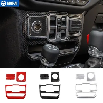 

MOPAI Car Window Button Cigarette Lighter USB Socket Decoration Sticker for Jeep Wrangler JL 2018+ for Jeep Gladiator JT 2018+