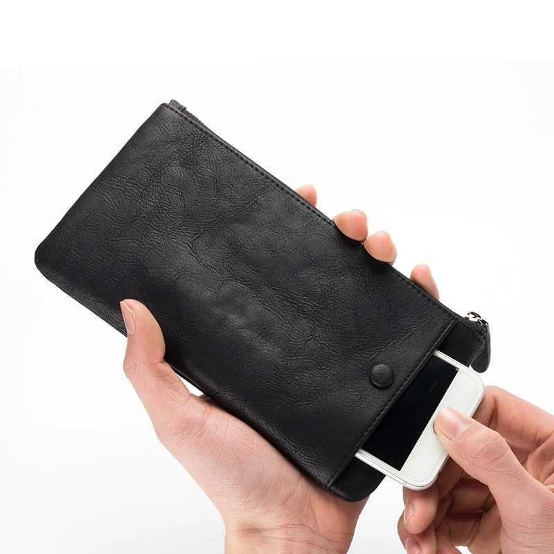 Бумажник, удлиненный кошелек Мужская и женская сумка-кошелек с молнией Молодежный Ретро Многофункциональный клатч