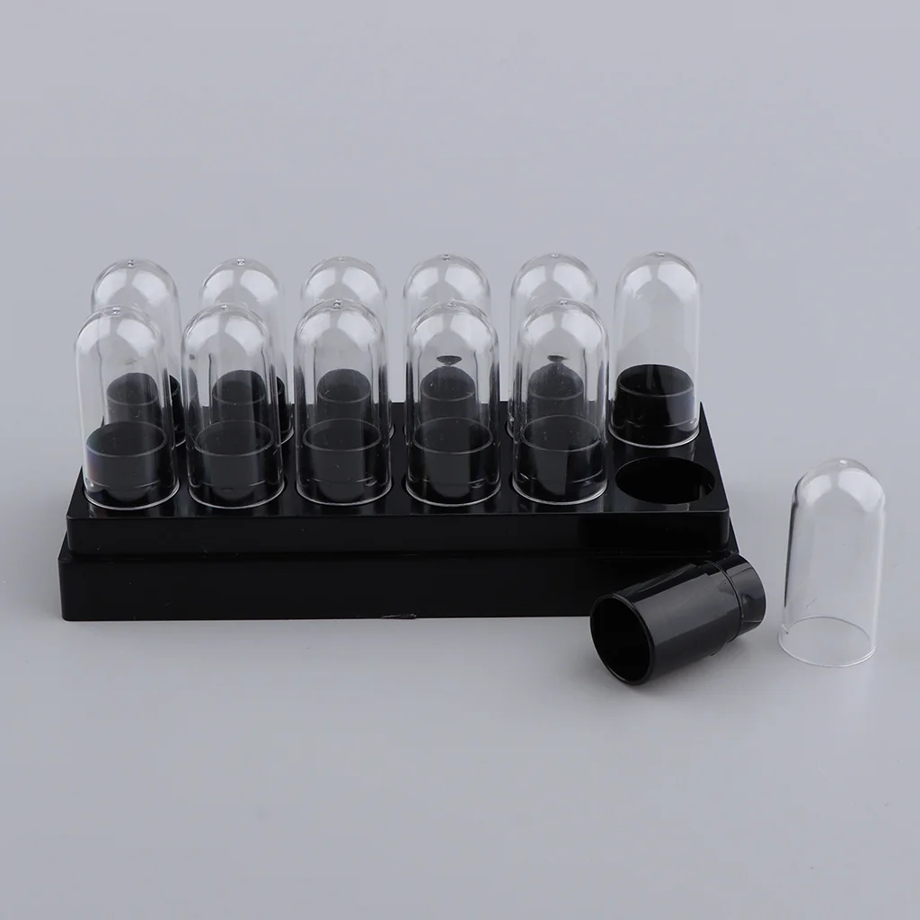 

MagiDeal 12 Cavities 3D PP Plastic Lipstick Sample Tubes Mold w/ Clear Cap