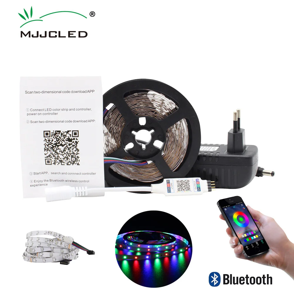 Светодиодная лента Bluetooth 5 м 10 умная RGB водонепроницаемая 12 В гибкая 2835 Tira