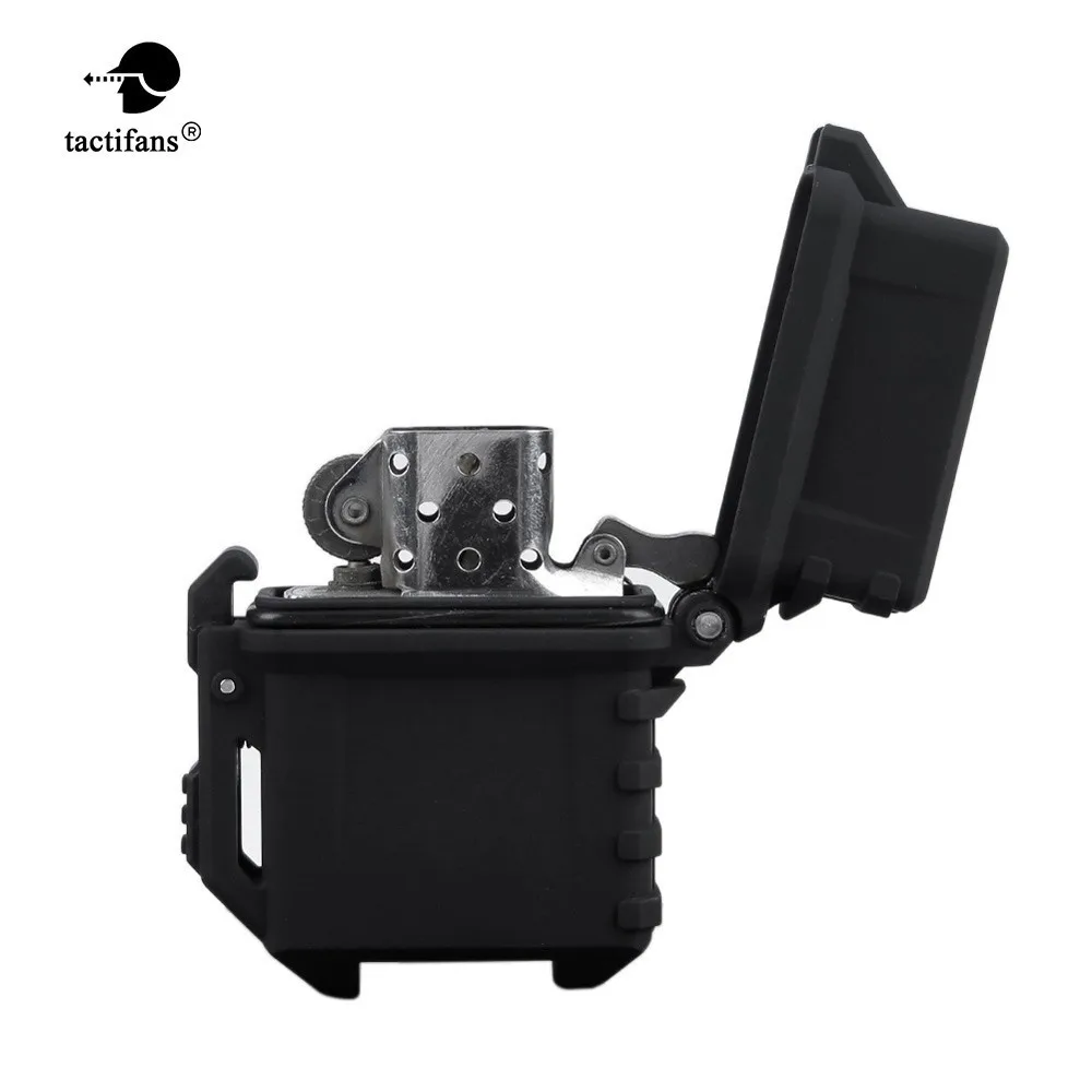 

Military EDC MOLLE Zippo-style Lighter Insert Case One-hand Operated Fiber Nylon Camo Tactical Hunting Paintball Accessories