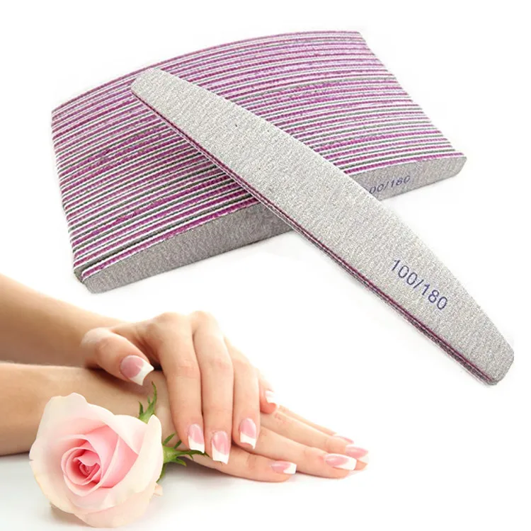 

5Pcs/Lot Nail File 100/180 Sanding Buffer Block Pedicure Manicure Buffing Polish Beauty Tools Professional Nail Files Grey Boat
