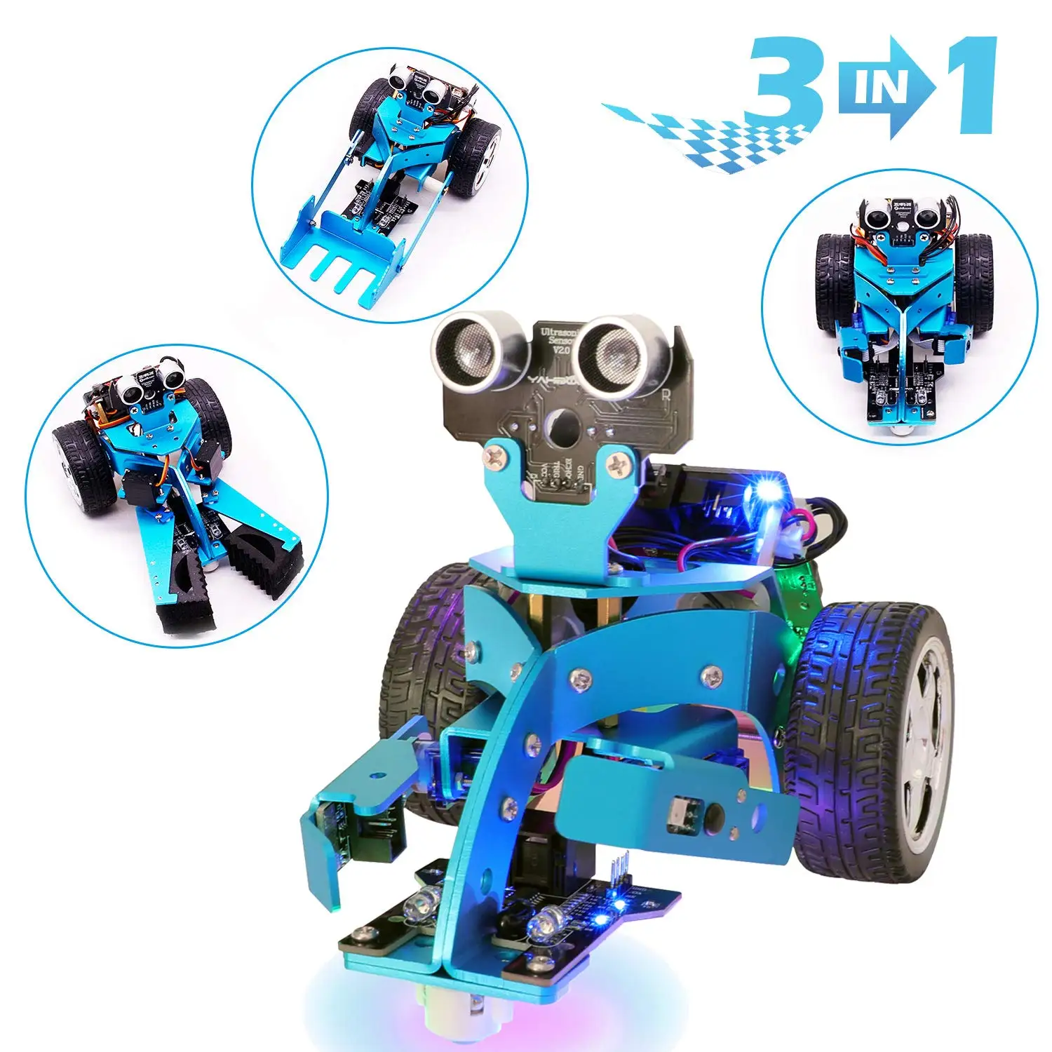 For Mirco:Bit Diy 3 In 1 Smart Programming Robot Car Kit Stem Education For 10+ Kids To Learn Science Robotics Hellobot Starte