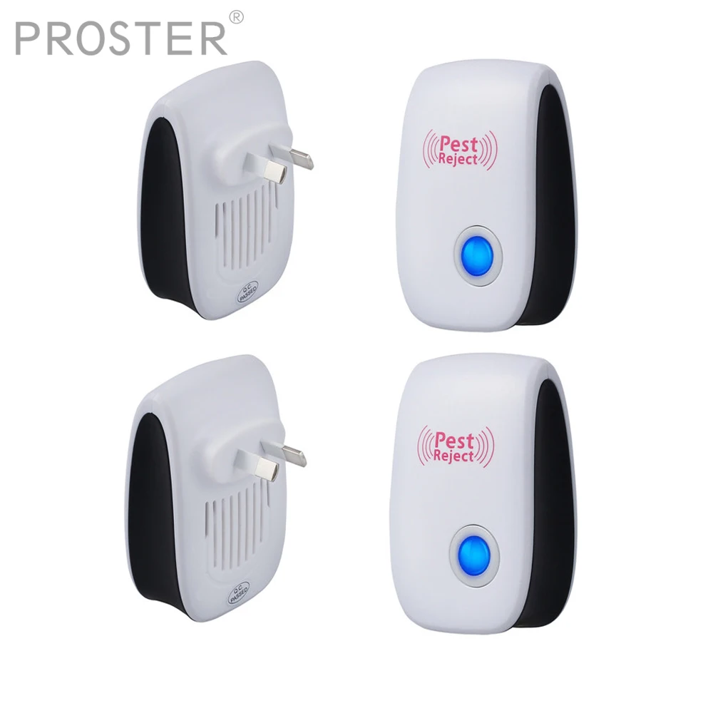 

Proster 4Pcs Electronic Ultrasonic Mouse Killer Mouse Cockroach Trap Mosquito Repeller Insect Rats Spiders Control US/AU Plug
