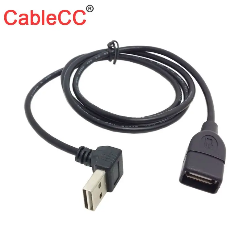 

CableCC USB 2.0 Male to Female Reversible Design Up & Down Angled 90 Degree Extension Cable 1m