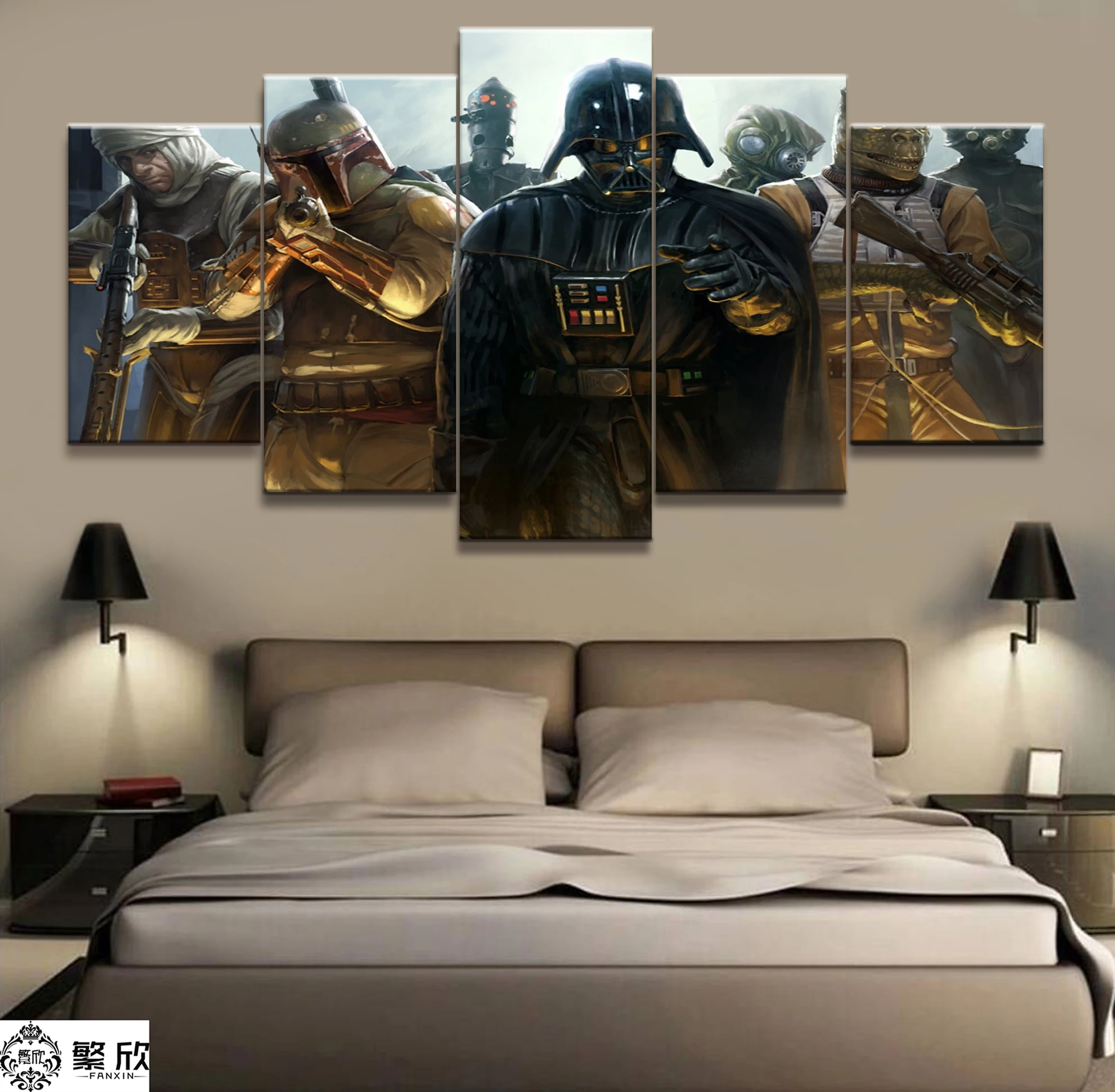 

5 Pieces Painting Star War Movie Poster Modern Home Decor For Living Room Wall Canvas Print Pictures Painting Canvas Wholesale