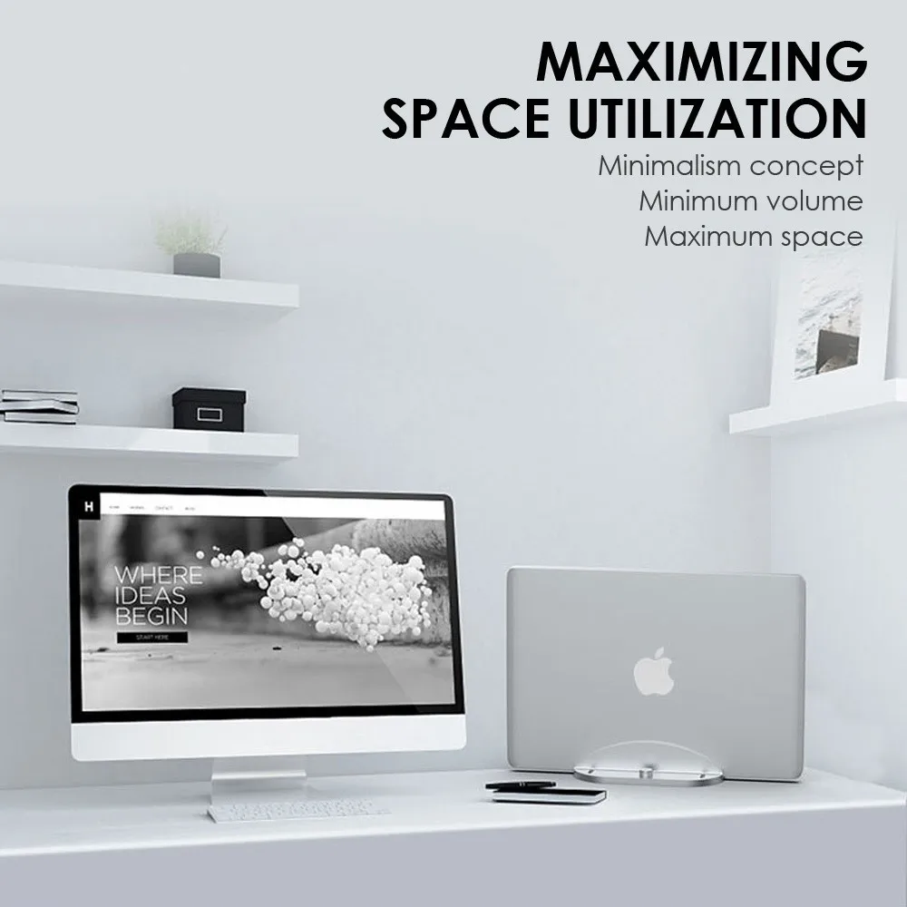 Vertical Laptop Stand Aluminum Alloy Width Adjustable Notebook Holder For Macbook Air Pro