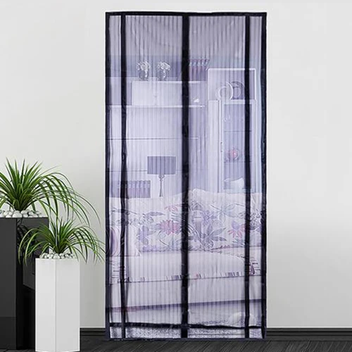 

High Grade Simple Magnetic Soft Mesh Curtain Hook Loop Fastener Summer Mosquito Door Screen Denser Soft Net Curtain #3