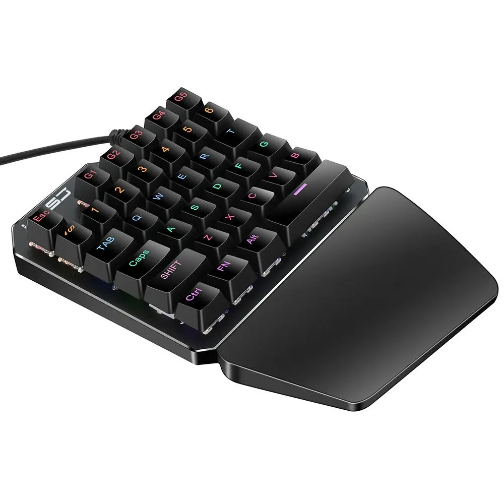 PPYY NEW HXSJ J100 игровая мышь Проводная 35 клавиш для ноутбуков 7 подсветка зеленая ось