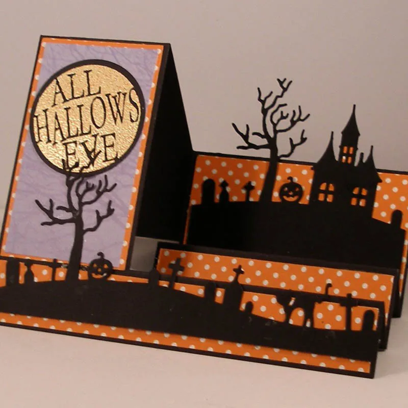 

Halloween Card Metal Cutting Dies Scrapbooking Craft Dies Cuts DIY Album Card Make Stencils Die Template 9*7.27cm