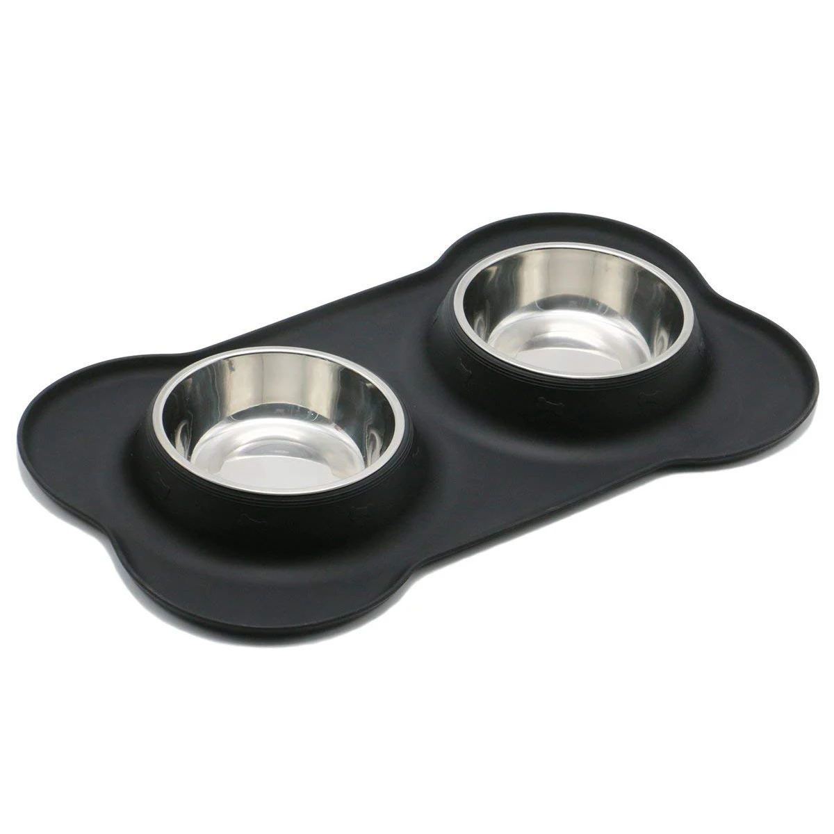 

Hot Sale Dog Bowls Stainless Steel Water and Food Feeder with Non Spill Skid Resistant Silicone Mat for Pets Puppy Small Mediu
