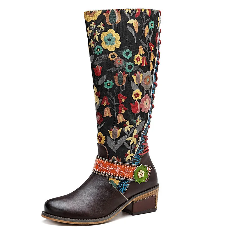 Женские высокие резиновые сапоги на платформе SONDR botas altas mujer коричневые из