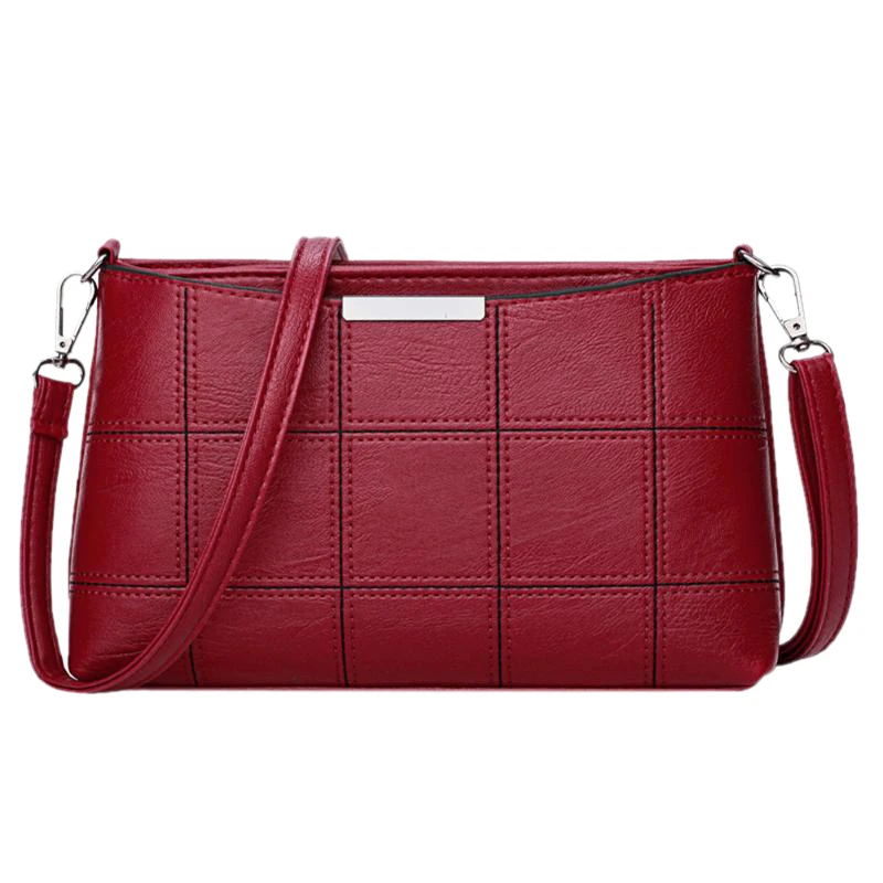 

FGGS Women Plaid Messenger Bags Sac a Main PU Leather Shoulder Bags Women Crossbody Bag Ladies Handbags