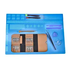 Термостойкий изоляционный силиконовый коврик паяльный Настольный коврик поддерживающая платформа для BGA паяльная ремонтная станция инструменты 34*24 см