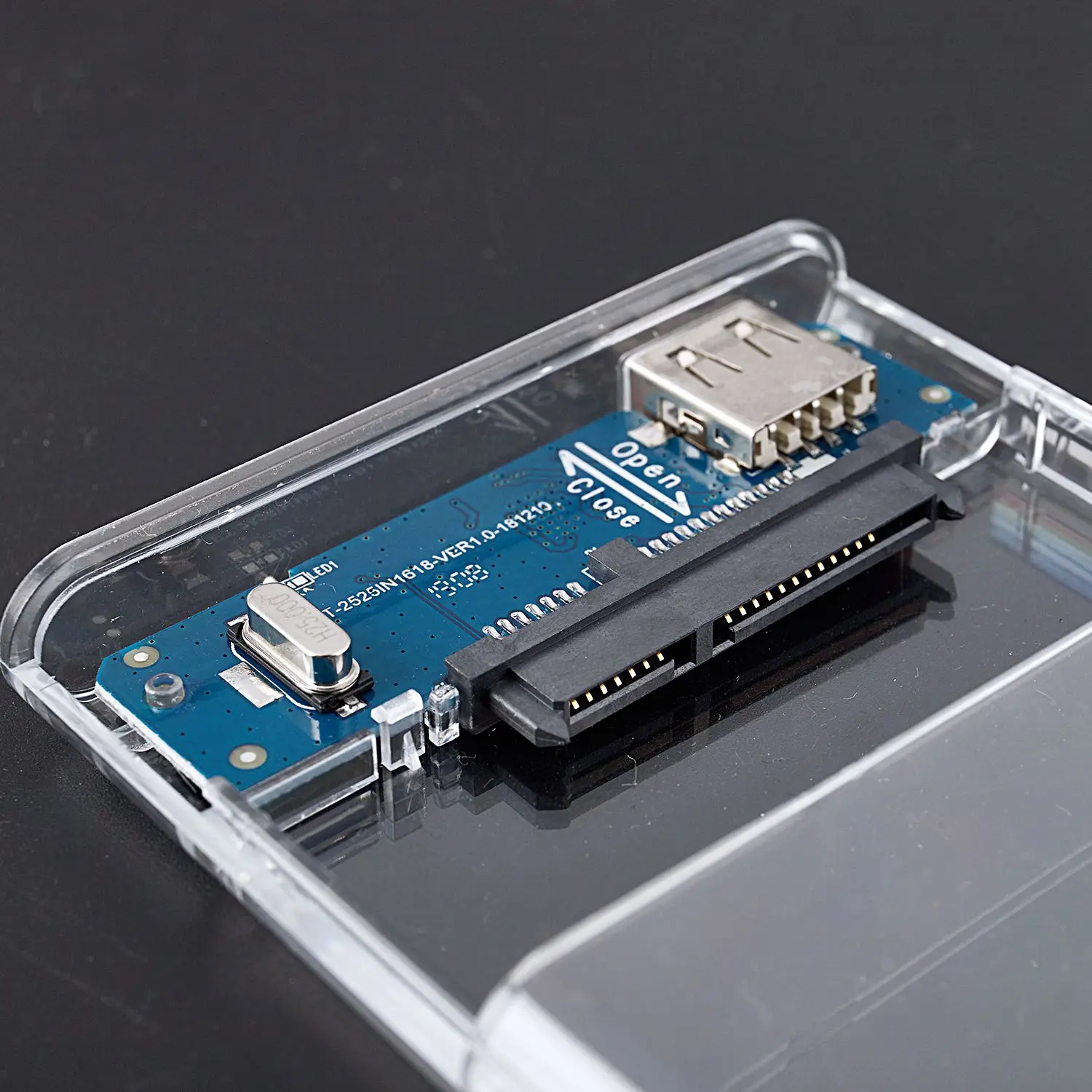 External Hard Drive Enclosure Usb 2.0 To Sata Ssd And Hdd Case Support 4Tb 2.5-Inch Drive Compatible Clear Enclosure Disk Case