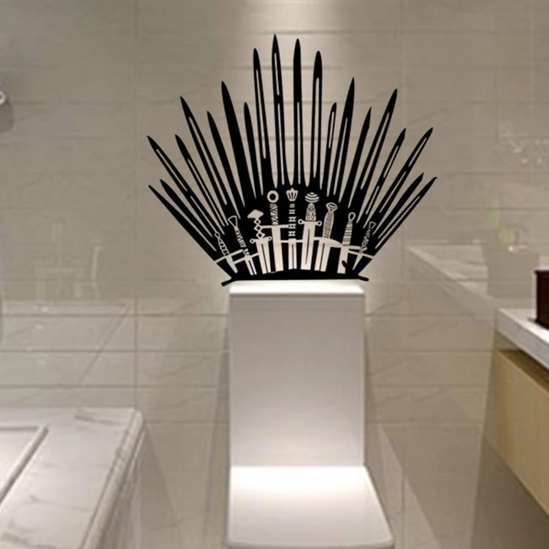

Wall Sticker Game of Thrones Toilet Funny Bathroom Decoration Waterproof Wall Stickers Decals Poster Home Decor Living Room